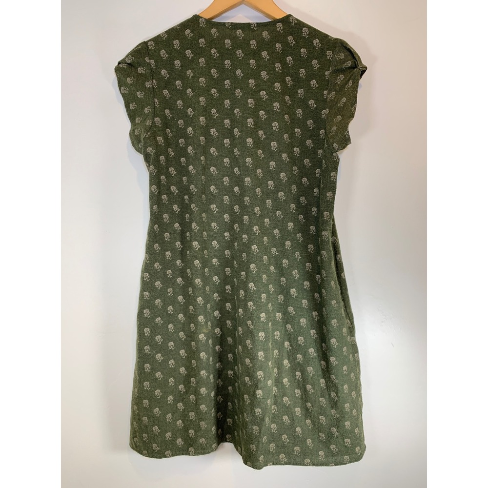 THML Embroidered Floral Shift Dress Medium Cotton Linen Boho Cottagecore Women - Picture 6 of 8
